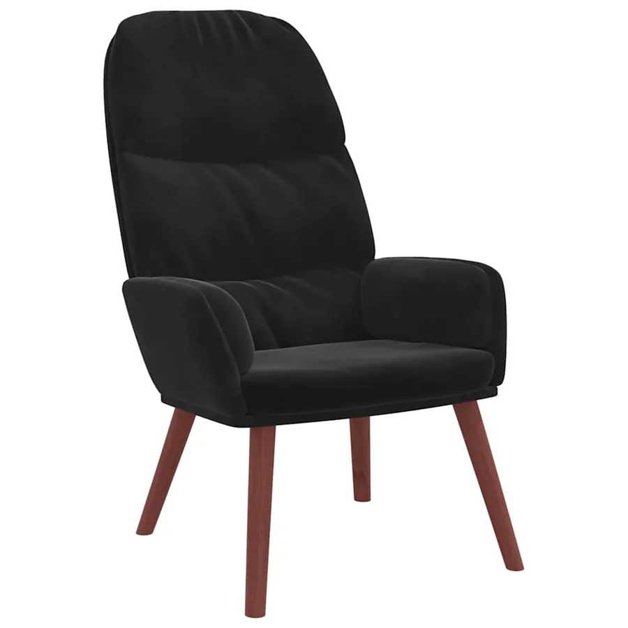 Fauteuil relaxant velours noir - 2