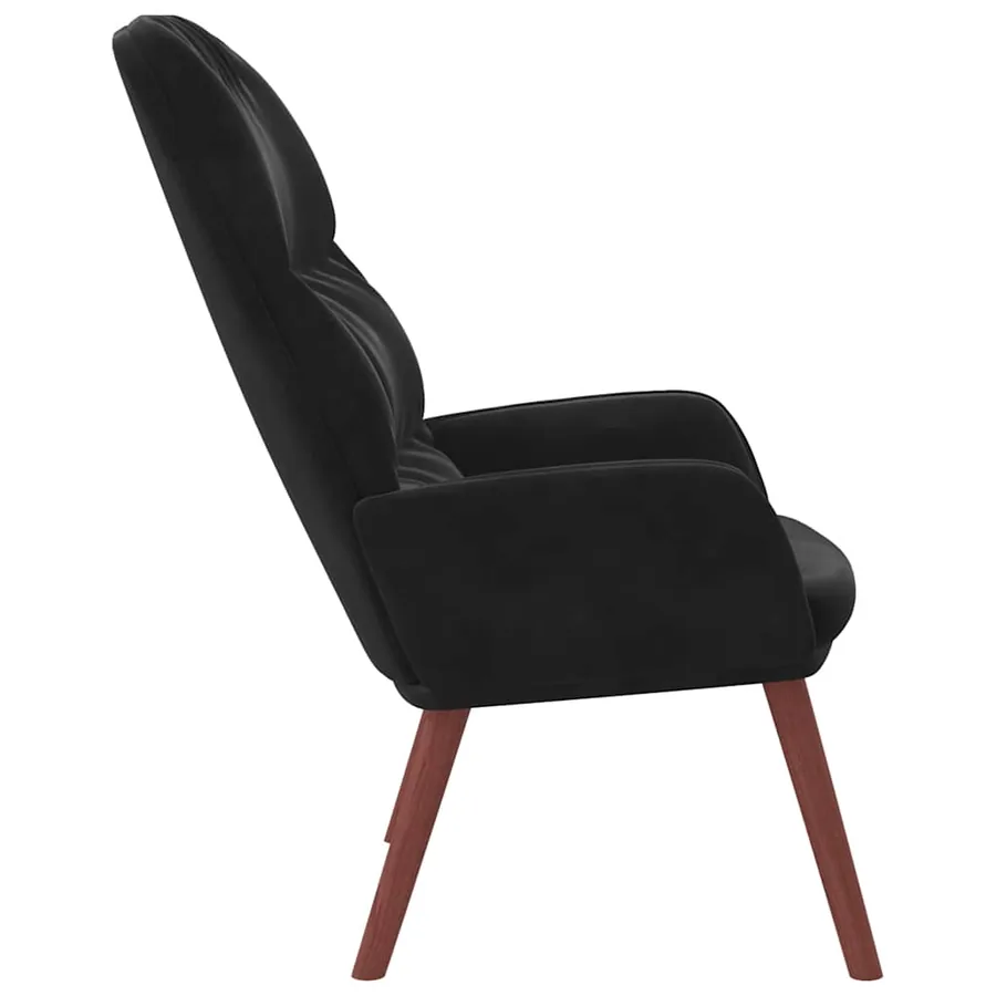 Fauteuil relaxant velours noir - 4