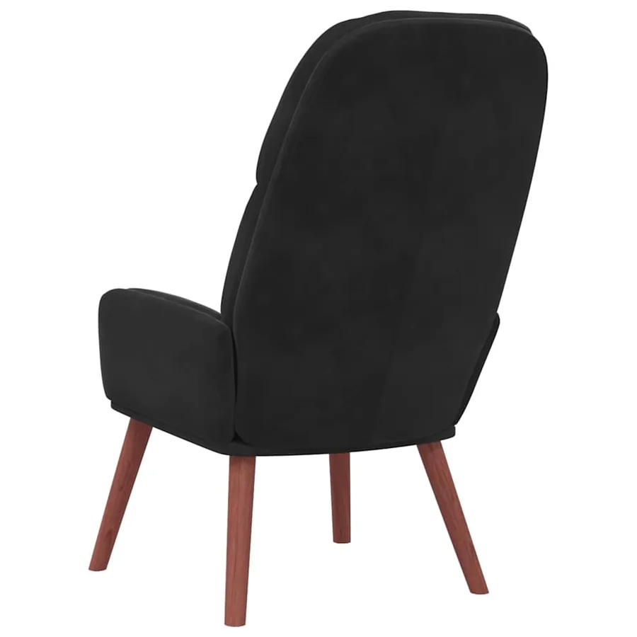 Fauteuil relaxant velours noir - 5