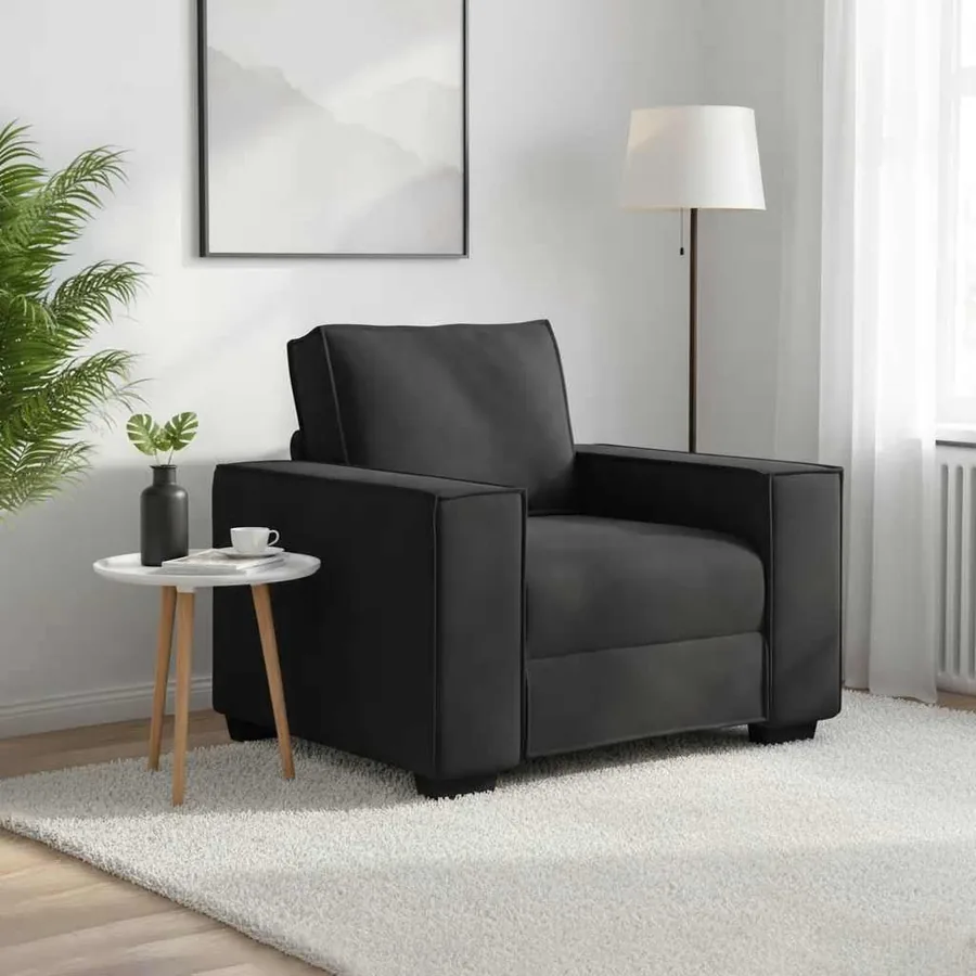 Fauteuil noir 100x78x84 cm velours