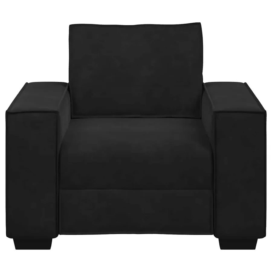 Fauteuil noir 100x78x84 cm velours - 4