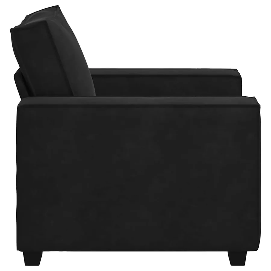 Fauteuil noir 100x78x84 cm velours - 5