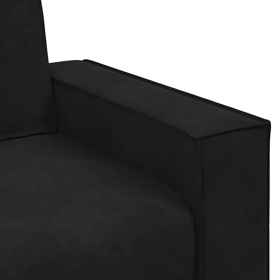 Fauteuil noir 100x78x84 cm velours - 7