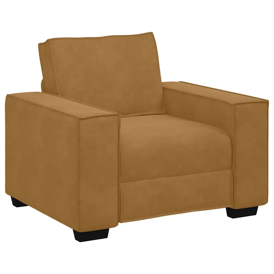 Fauteuil canapé marron 100x78x84 cm velours - 2