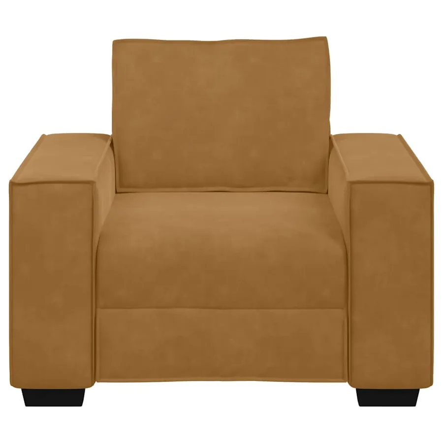 Fauteuil canapé marron 100x78x84 cm velours - 4