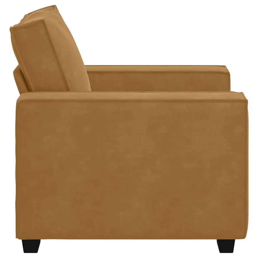 Fauteuil canapé marron 100x78x84 cm velours - 5
