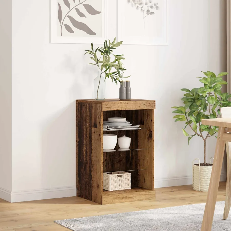Buffet LED Bois ancien 41 x 37 x 67 cm Bois d'ingénierie