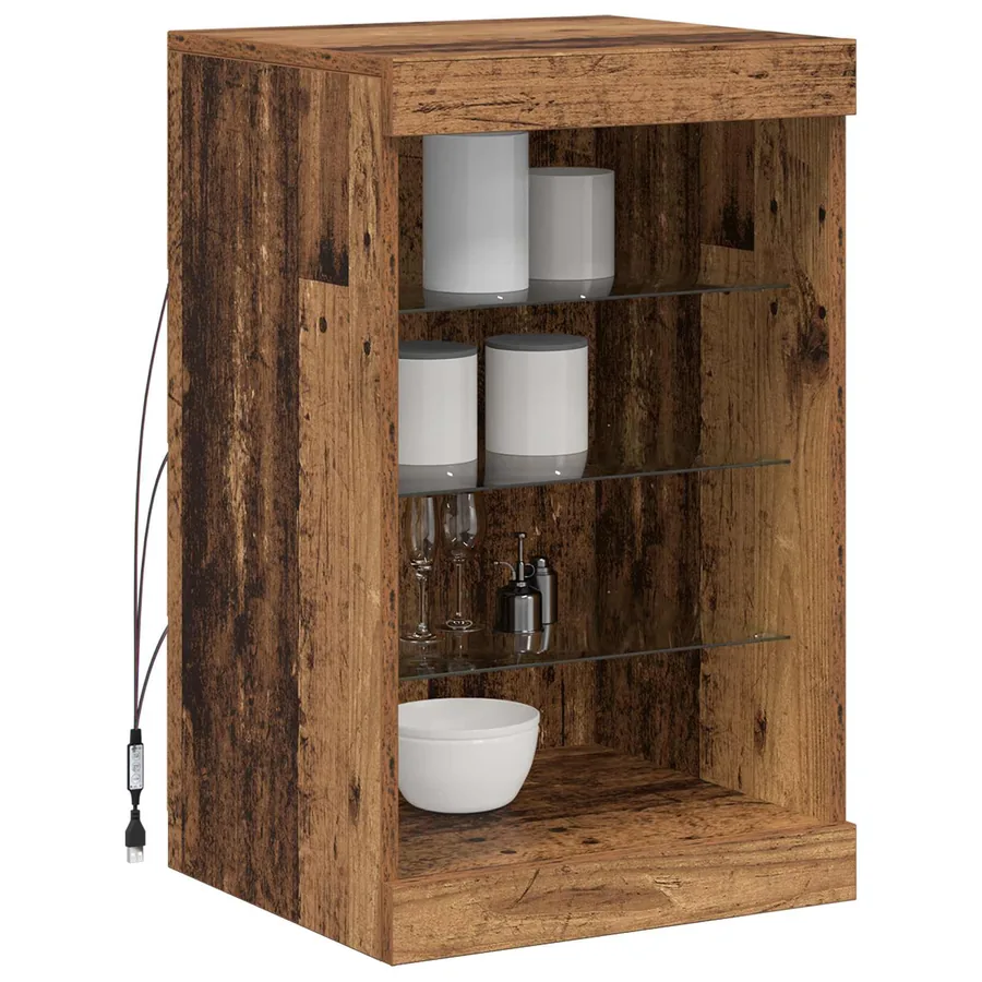 Buffet LED Bois ancien 41 x 37 x 67 cm Bois d'ingénierie - 3