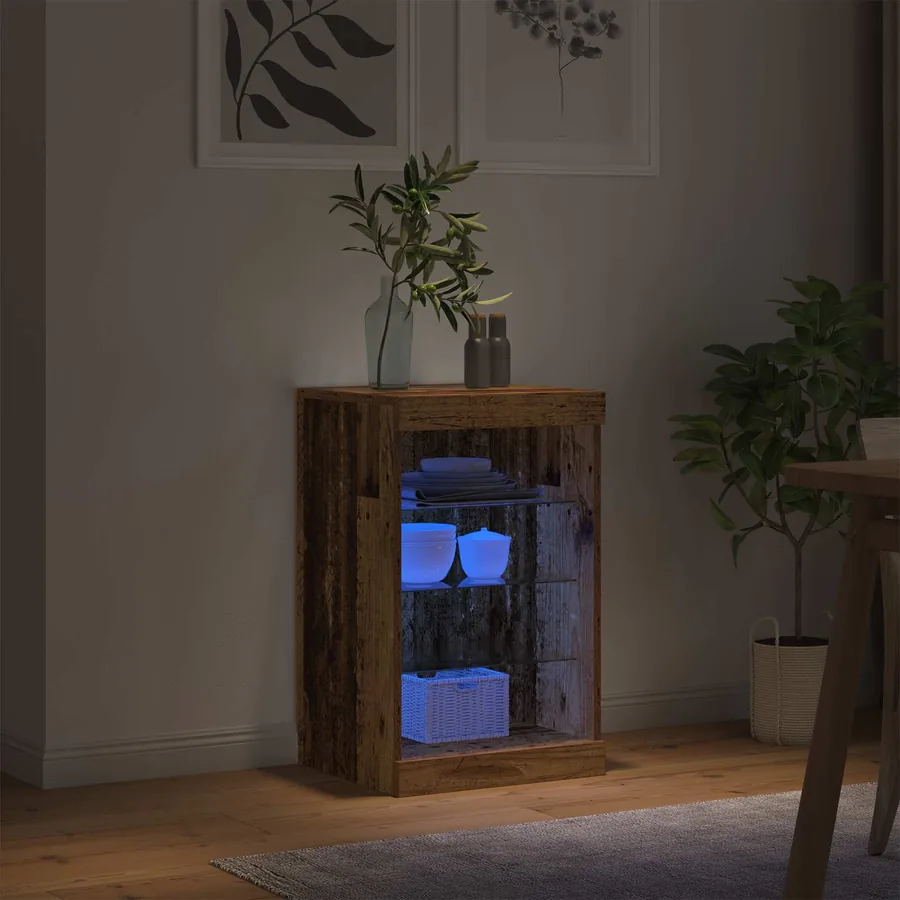 Buffet LED Bois ancien 41 x 37 x 67 cm Bois d'ingénierie - 4
