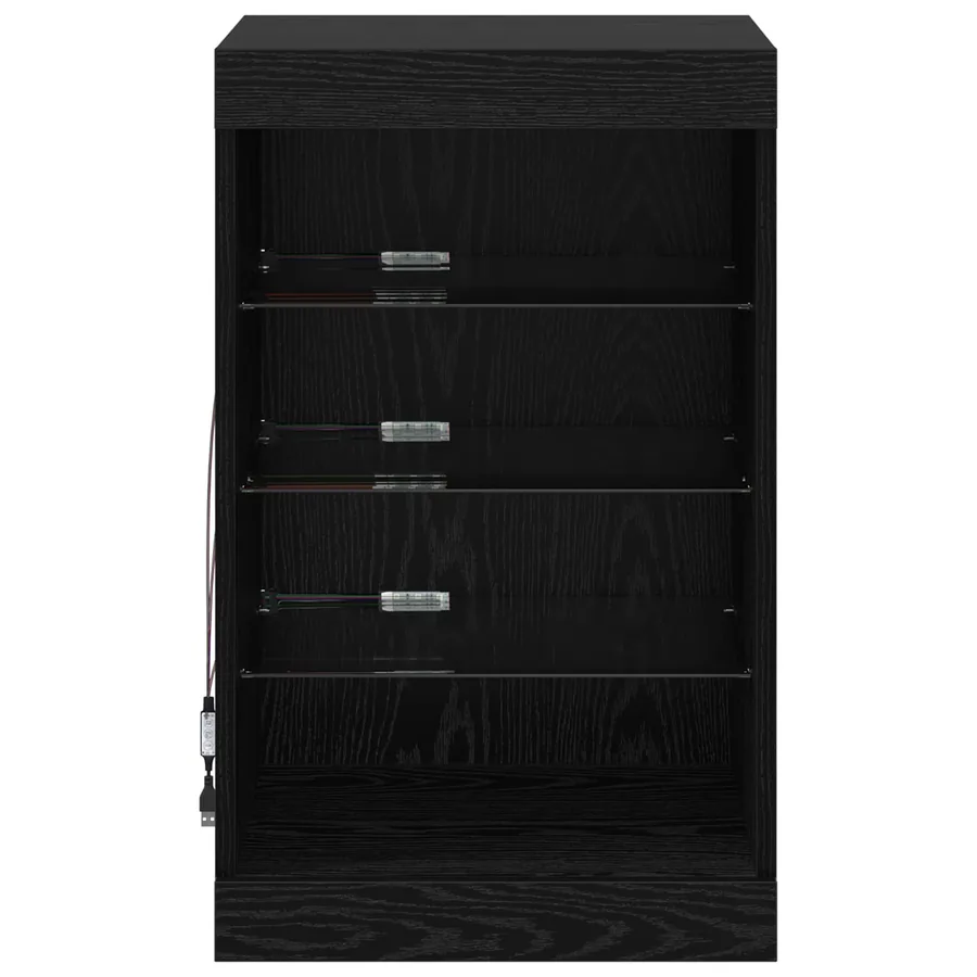 Buffet LED Chêne noir 41 x 37 x 67 cm Bois d'ingénierie - 6