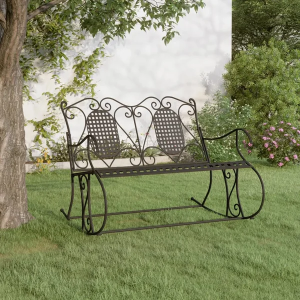 Banc à bascule 2 places 113 cm noir acier