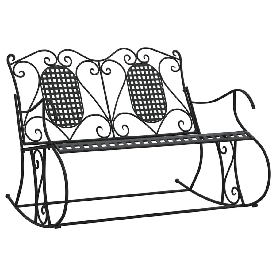 Banc à bascule 2 places 113 cm noir acier - 2