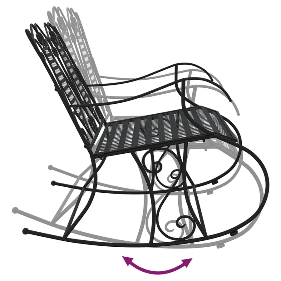 Banc à bascule 2 places 113 cm noir acier - 6