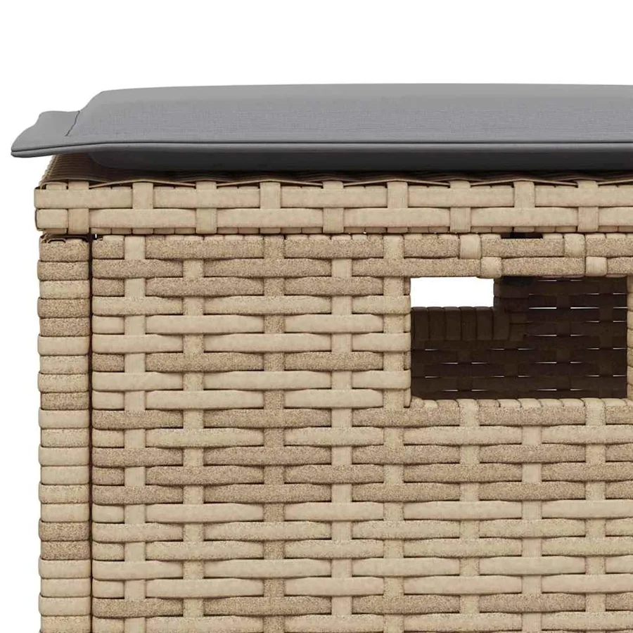 Ensemble à manger de jardin avec coussins 5pcs Beige poly rotin - 5