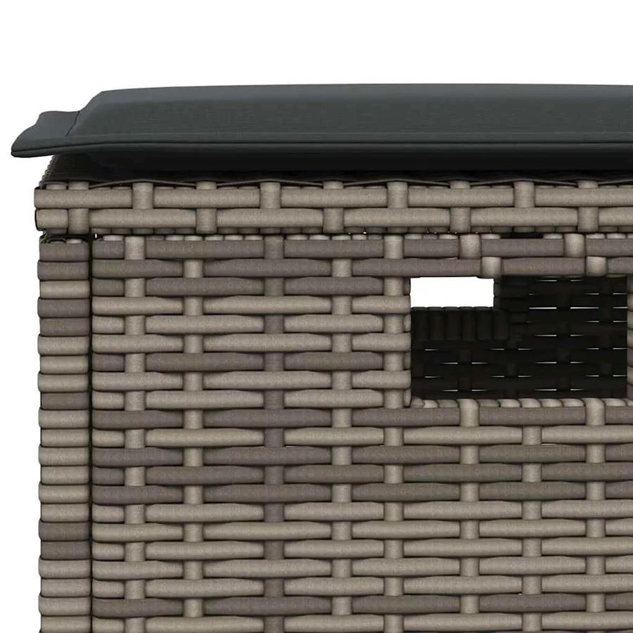 Ensemble à manger de jardin 5 pcs coussins gris résine tressée - 5