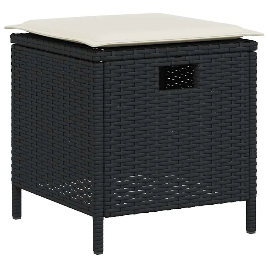 Ensemble de canapé de jardin 6 pcs avec coussins en forme de L noir résine tressée - 5