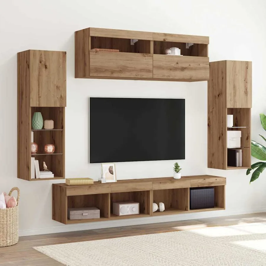 Ensemble meuble TV 6 pcs chêne artisanal Bois d'ingénierie