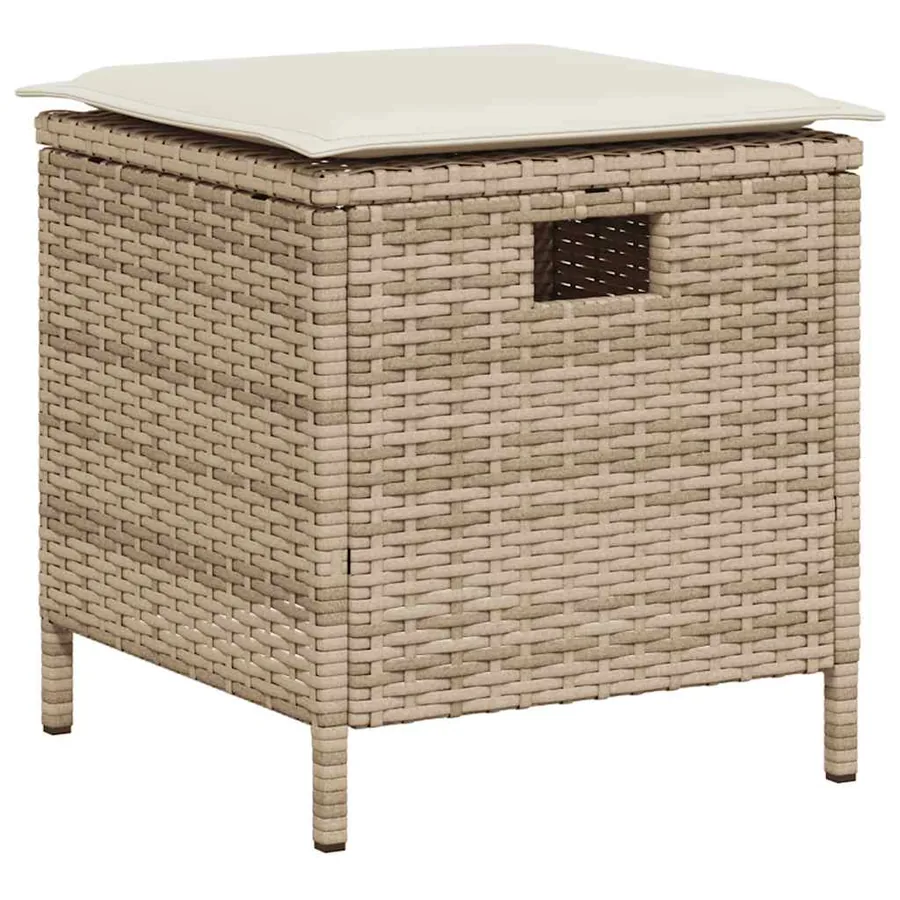 Ensemble de canapé de jardin 6 pcs avec coussins en forme de L beige résine tressée - 5