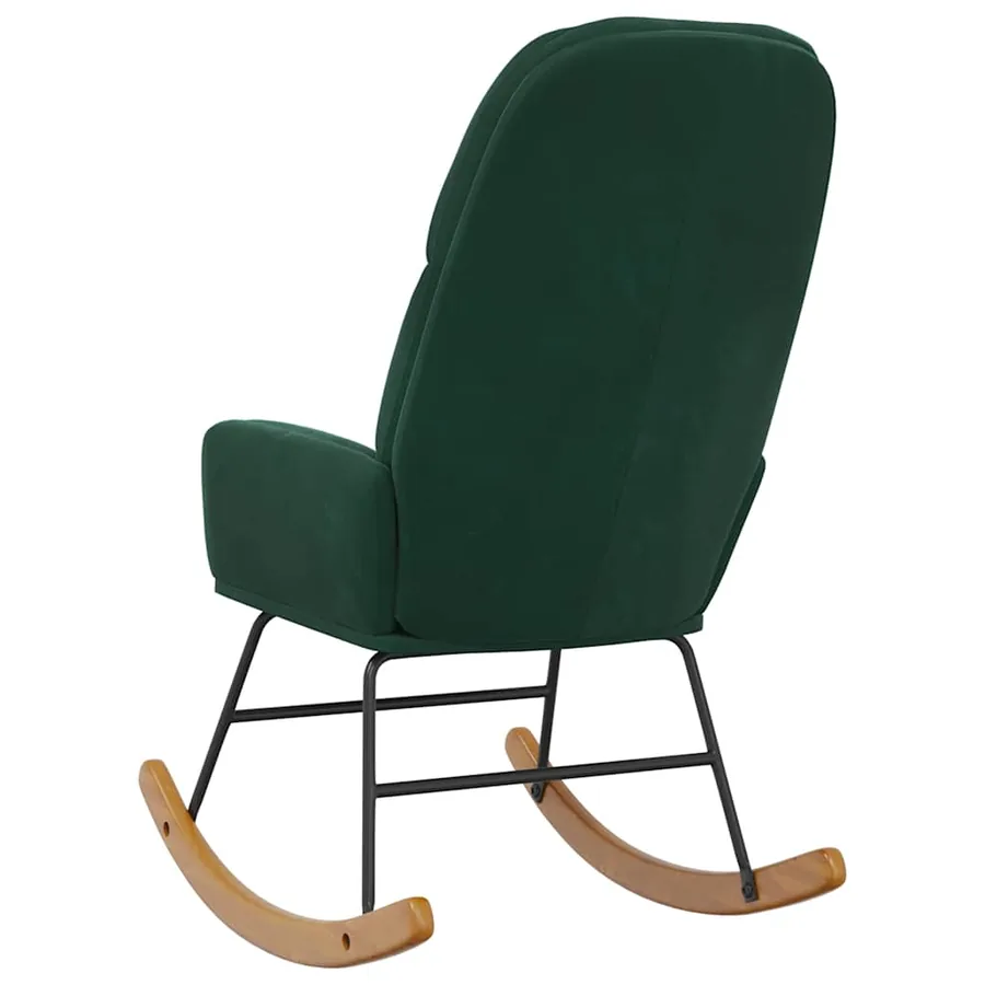 Fauteuil à bascule velours vert foncé - 5