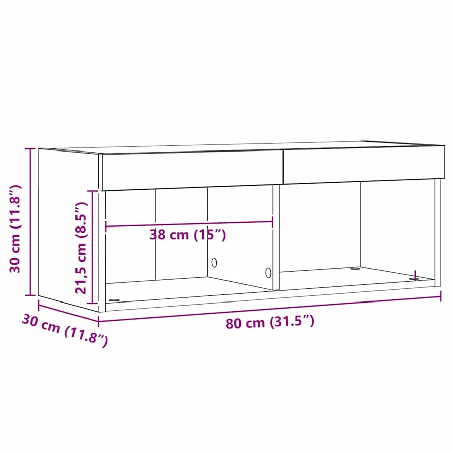 Ensemble meuble TV 80 x 30 x 30 cm chêne artisanal - 16