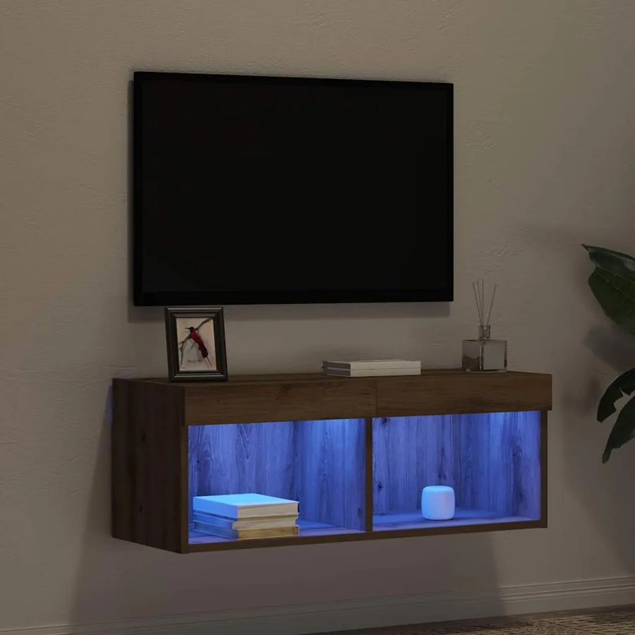 Ensemble meuble TV 80 x 30 x 30 cm chêne artisanal - 6