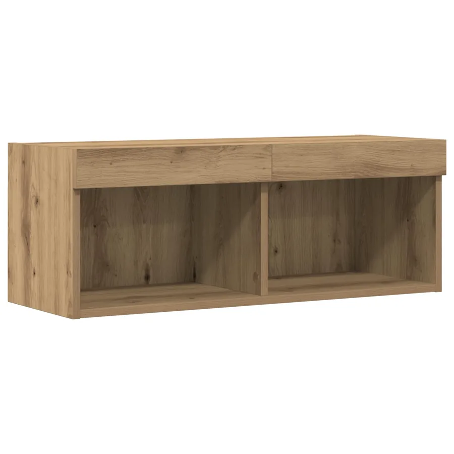 Ensemble meuble TV 80 x 30 x 30 cm chêne artisanal - 7