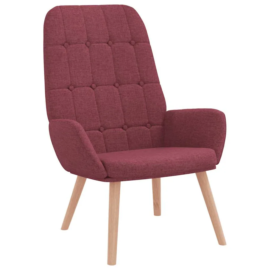 Fauteuil relaxant en tissu rouge vin - 2