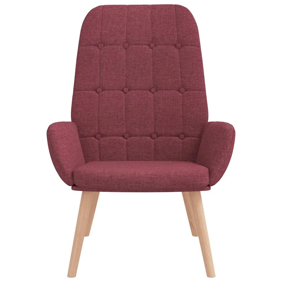 Fauteuil relaxant en tissu rouge vin - 3