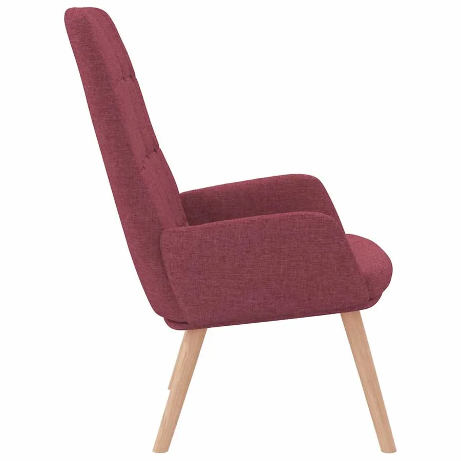 Fauteuil relaxant en tissu rouge vin - 4