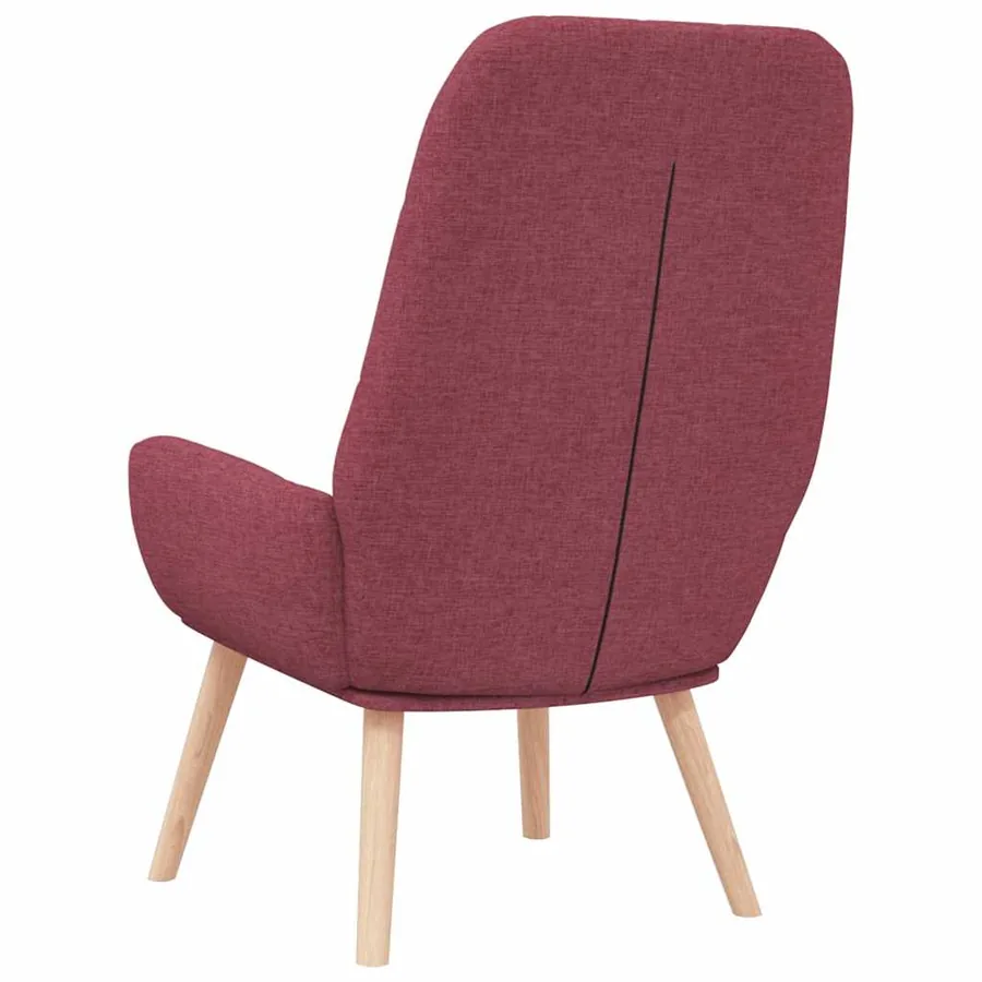 Fauteuil relaxant en tissu rouge vin - 5