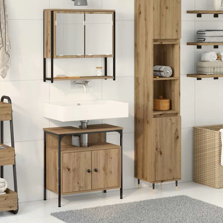 Ensemble de mobilier de salle de bain 2 pc Marron