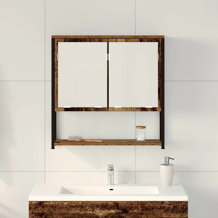 Armoire Miroir Bois ancien 60 x 16 x 60 cm Bois d'ingénierie - 4