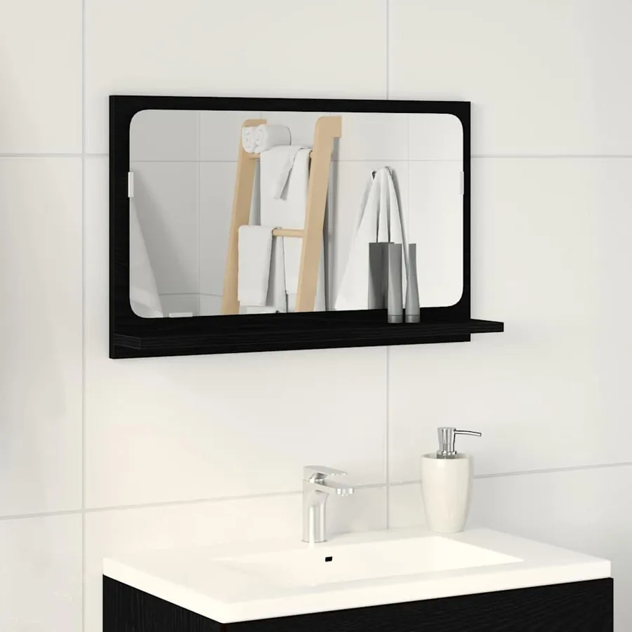 Étagère Miroir Chêne noir 60 x 10,5 x 37 cm Bois d'ingénierie