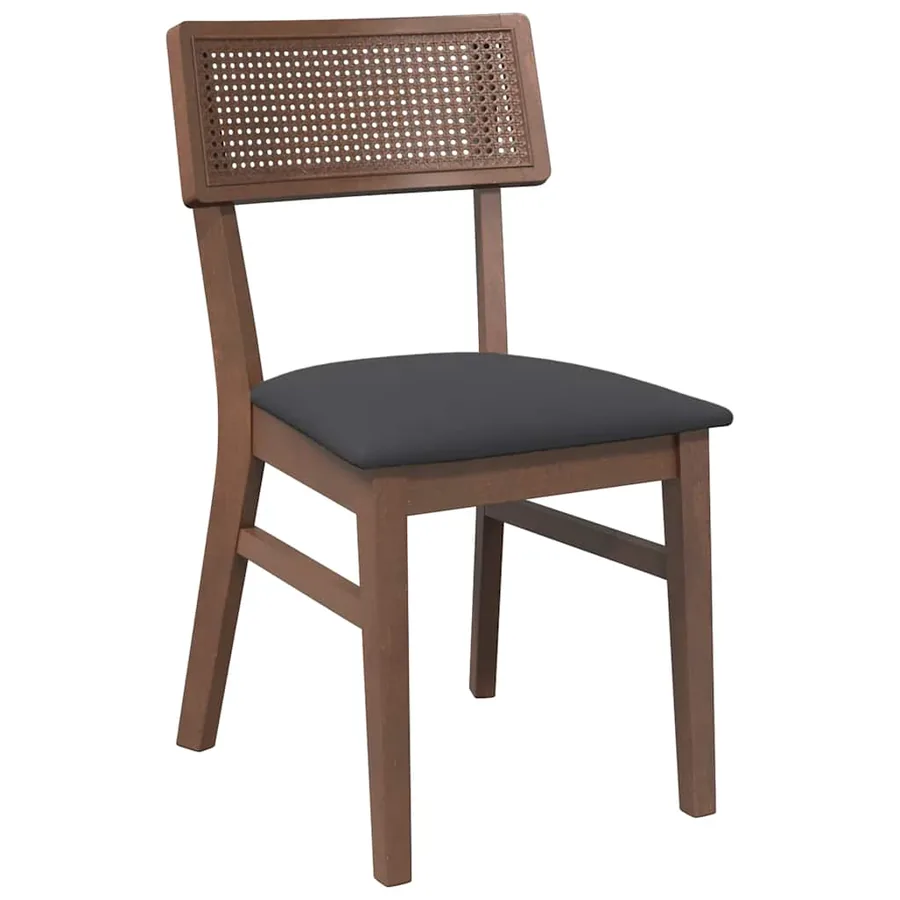 Chaises à manger coussins 2 pcs marron bois massif caoutchouc - 4