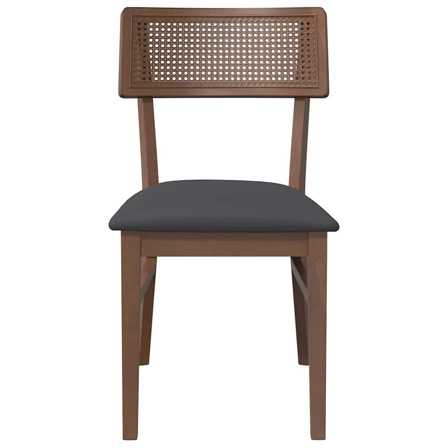 Chaises à manger coussins 2 pcs marron bois massif caoutchouc - 5