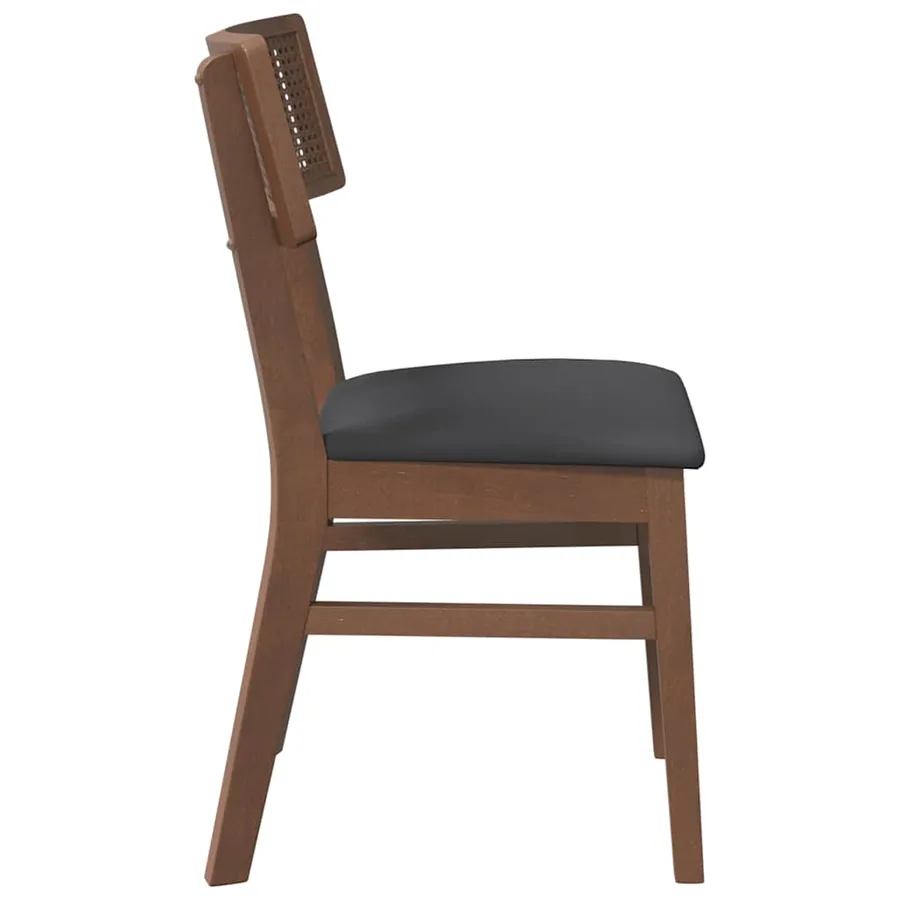 Chaises à manger coussins 2 pcs marron bois massif caoutchouc - 6