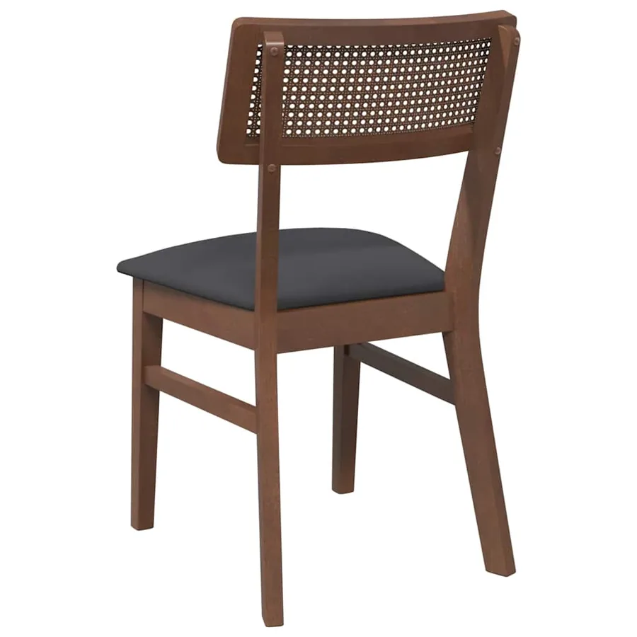 Chaises à manger coussins 2 pcs marron bois massif caoutchouc - 7