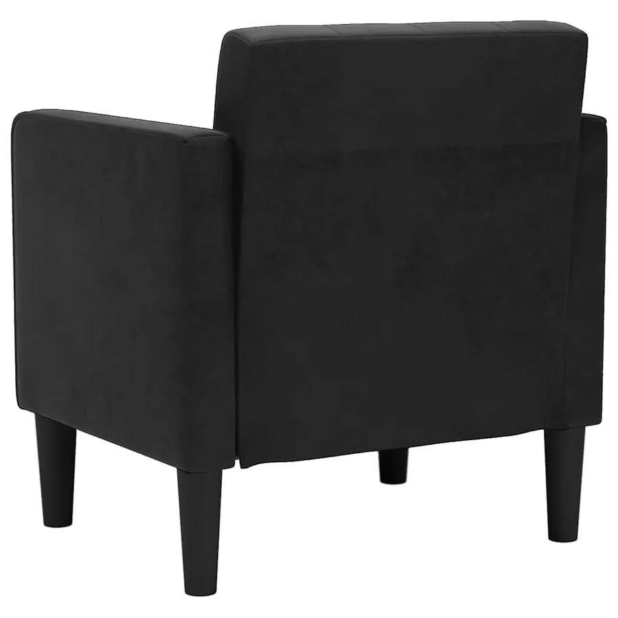 Fauteuil canapé avec accoudoirs velours noir 53 cm - 5