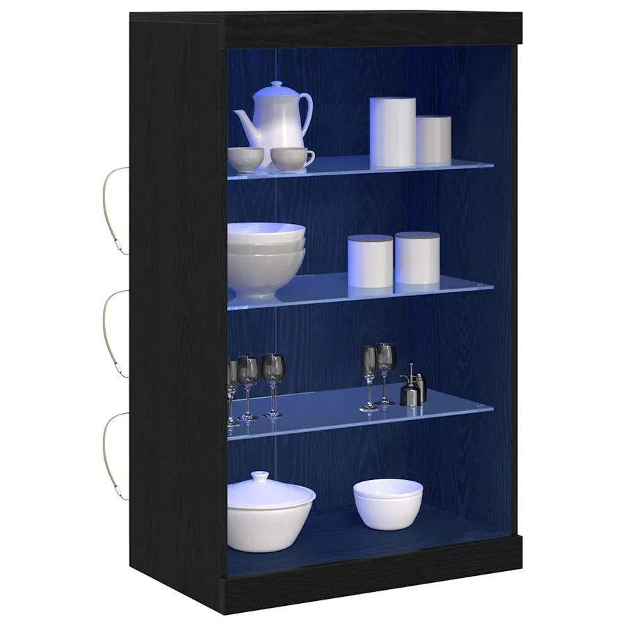 Buffet LED Chêne noir 60,5 x 37 x 100 cm Bois d'ingénierie - 3