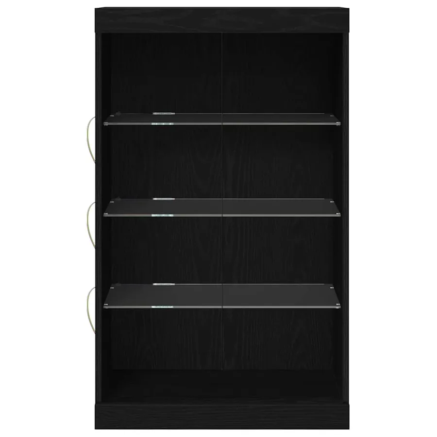 Buffet LED Chêne noir 60,5 x 37 x 100 cm Bois d'ingénierie - 6
