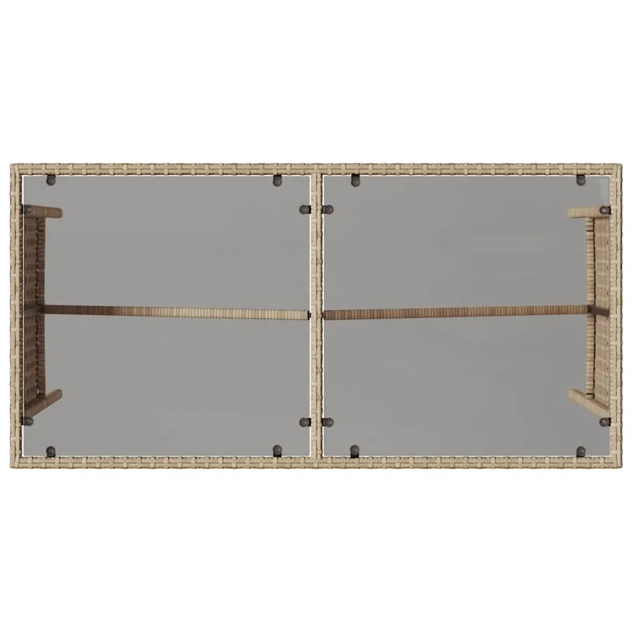 Ensemble à manger de jardin et coussins 3 pcs Beige poly rotin - 10