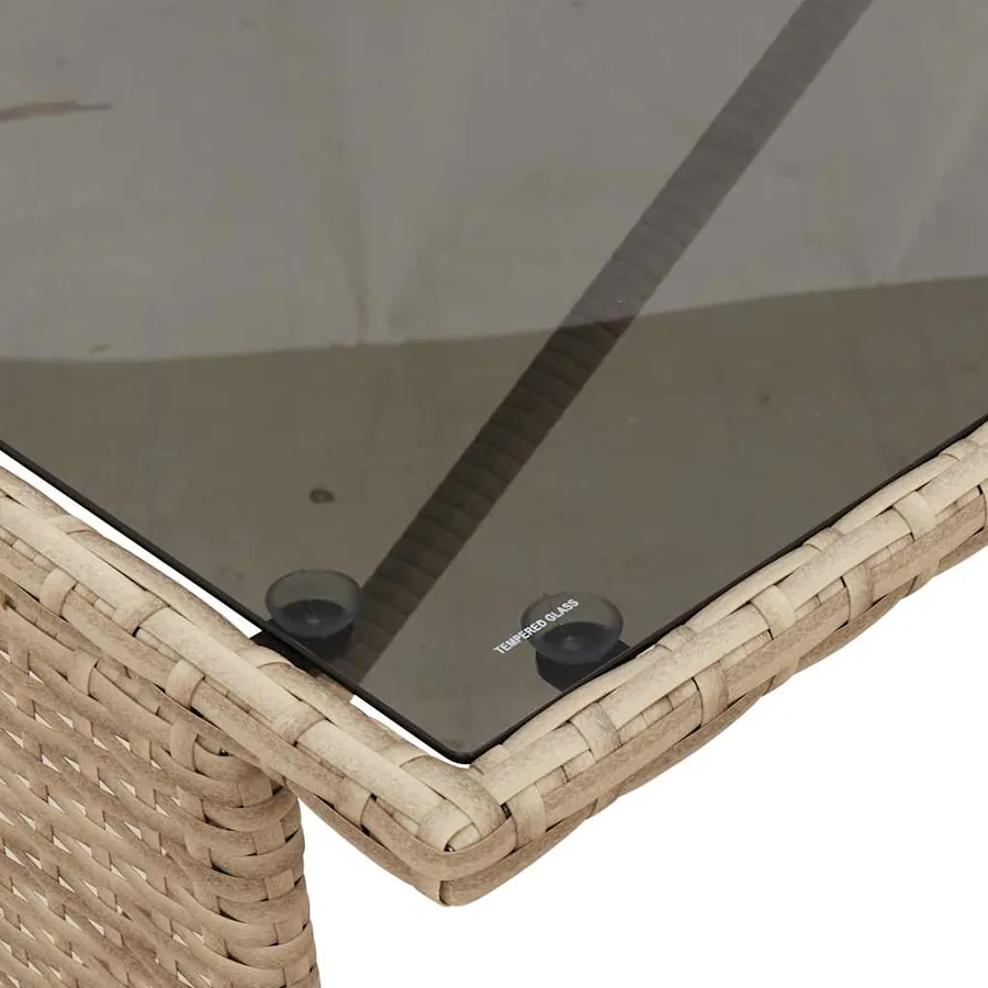 Ensemble à manger de jardin et coussins 3 pcs Beige poly rotin - 11