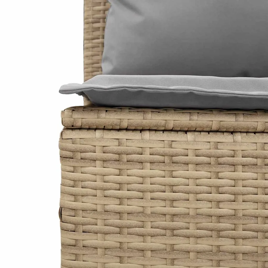Ensemble à manger de jardin et coussins 3 pcs Beige poly rotin - 12