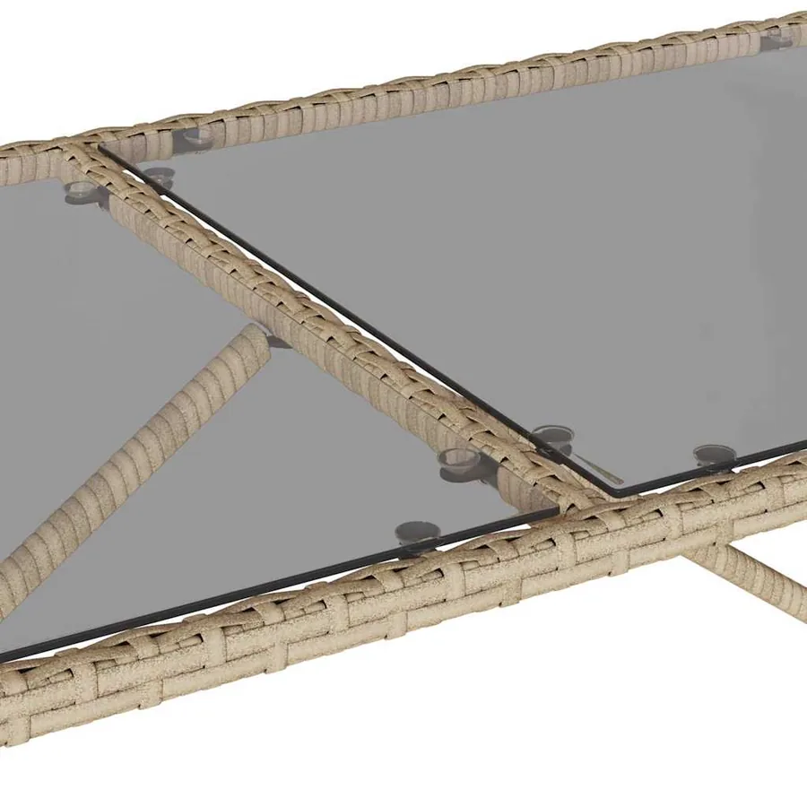 Ensemble à manger de jardin et coussins 3 pcs Beige poly rotin - 13