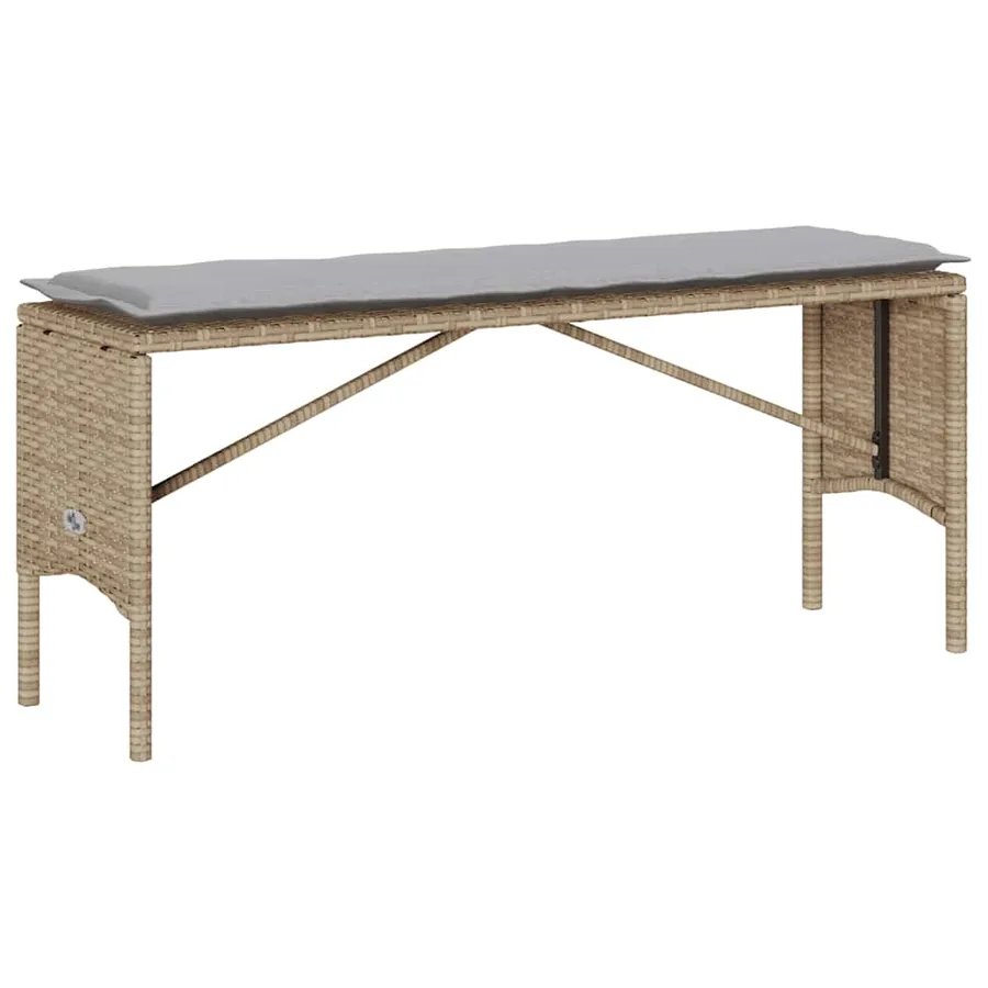 Ensemble à manger de jardin et coussins 3 pcs Beige poly rotin - 5