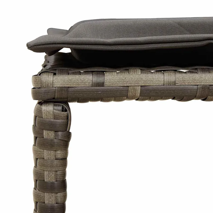 Salon de jardin 5 pcs avec coussins empilable gris polyrotin - 11