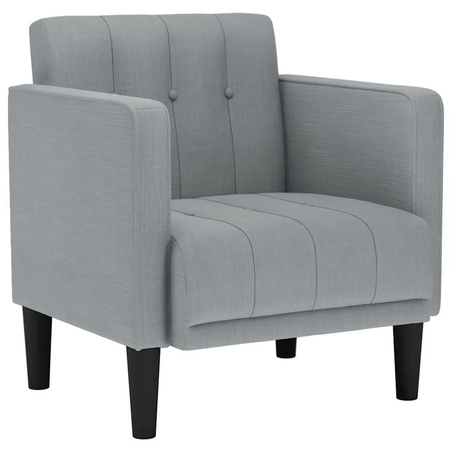 Fauteuil canapé avec accoudoirs tissu gris clair 53 cm - 2