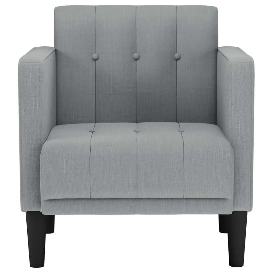 Fauteuil canapé avec accoudoirs tissu gris clair 53 cm - 3