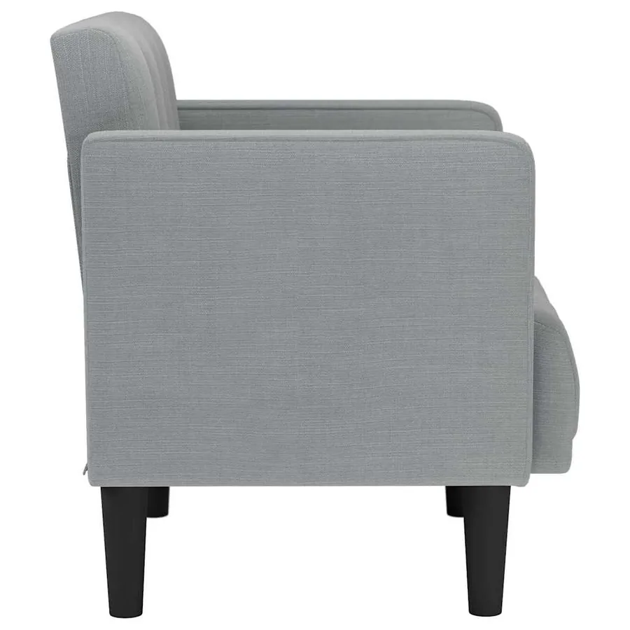 Fauteuil canapé avec accoudoirs tissu gris clair 53 cm - 4