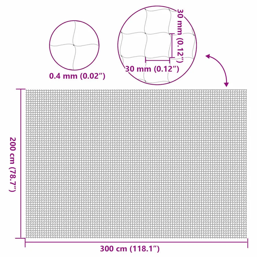 Filet pour chat transparent en nylon 3x2 m - 7